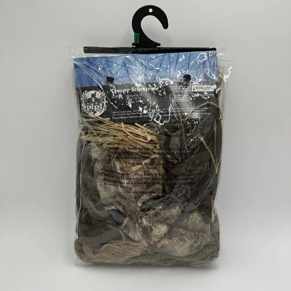 Spirit Halloween Child Creepy Scarecrow Costume Large (12-14) Spooky Scary Haunt - Picture 5 of 16